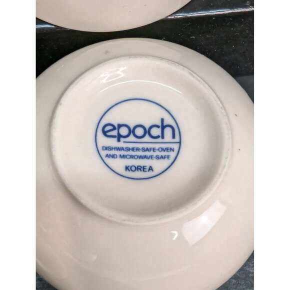 Epoch Stockholm Beige 8 Oz Coffee Cup Blue Flower Inside Rim Lot of 4 - Picture 9 of 9